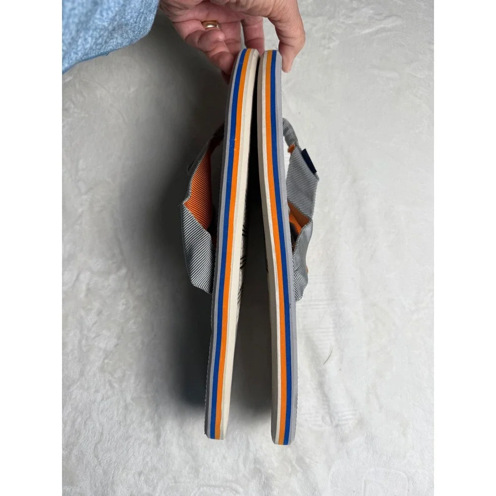 Hari Mari Fields Gray Orange Flip Flop Sandals Mens 13 Comfort Thong Sandals